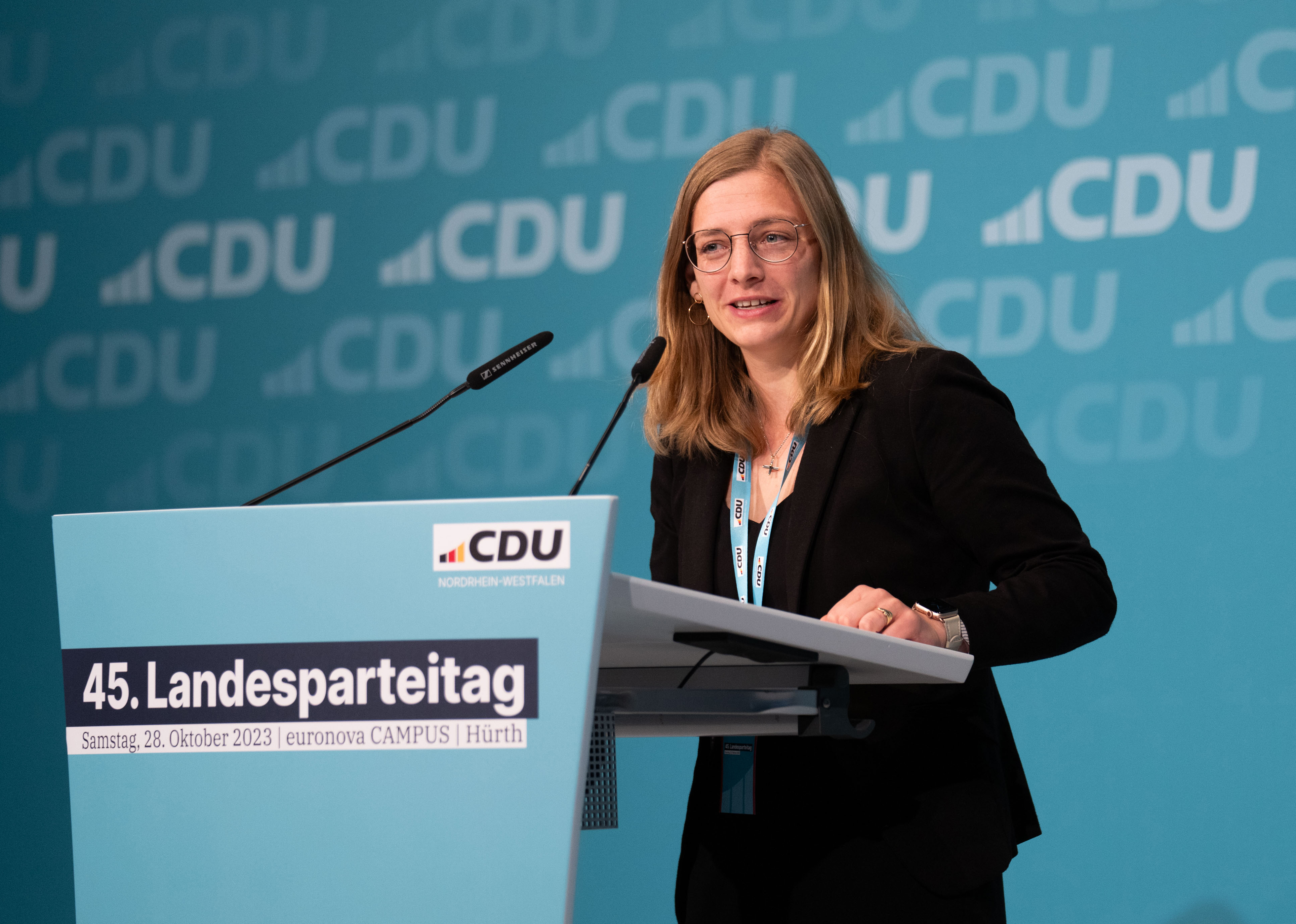 (Foto Paul Schneider CDU NRW): Marleen Schönbeck bei ihrer Vorstellungsrede